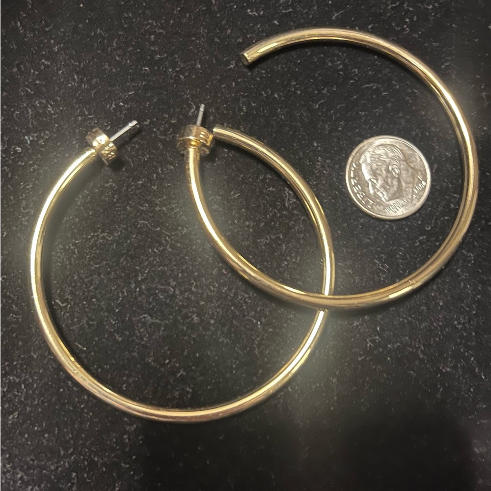 Faux Gold Hoop Earrings